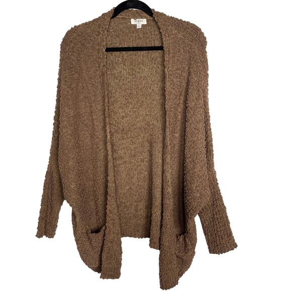 New Umgee Small S Brown Open Front Cardigan Sweater Open Knit Butterfly Sleeve - Picture 1 of 10